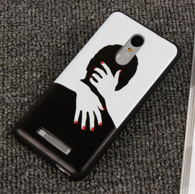 Мода Для Xiaomi Redmi Note 3 Case Fundas Мягкой ТПУ Кремния Крышка для Black &amp White Коке Корпуса