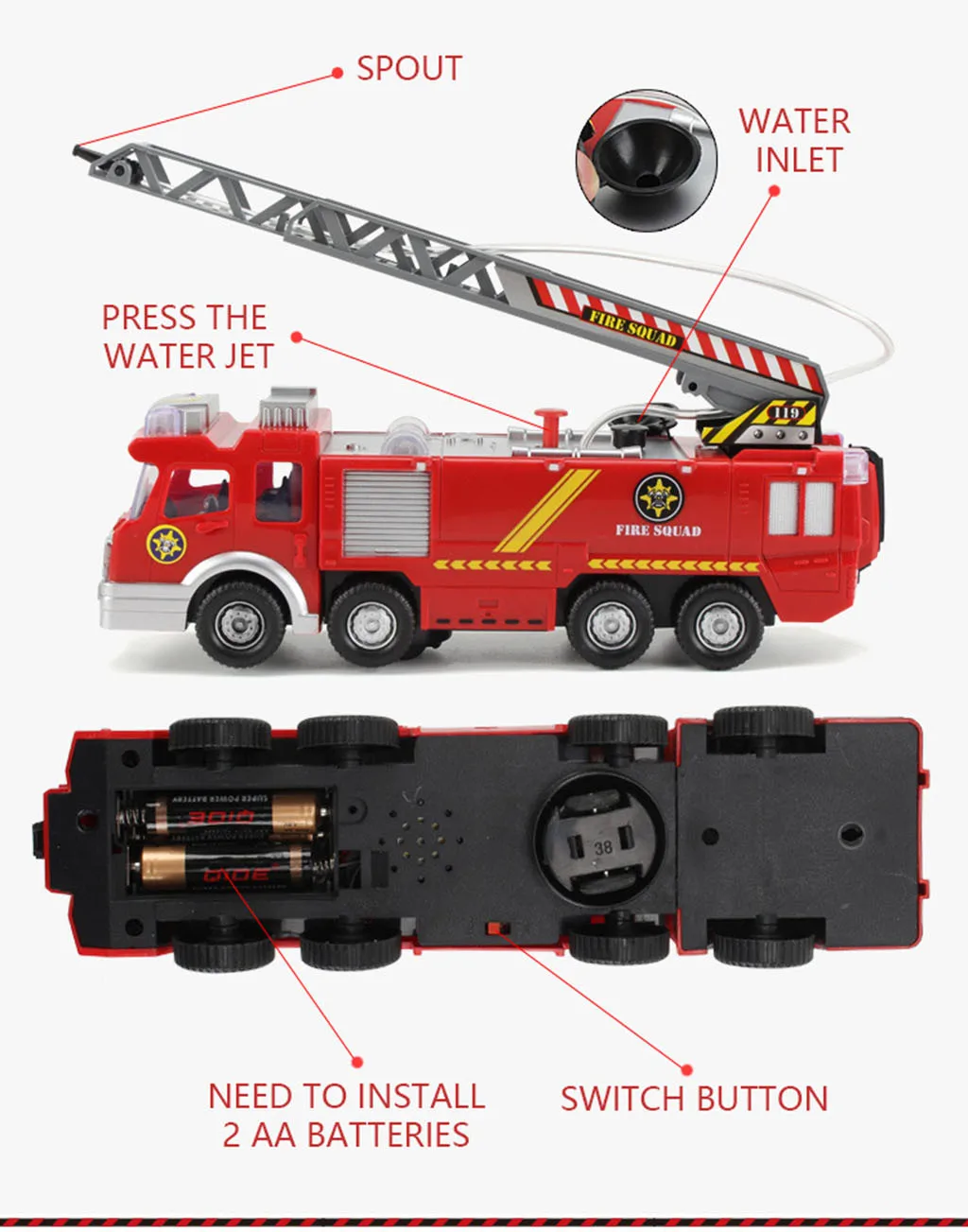 Игрушечные машинки для мальчиков пластиковые интерактивные игрушки для детей пожарная машина литой модельный автомобиль игрушка спасательный автомобиль подарок на день рождения k423