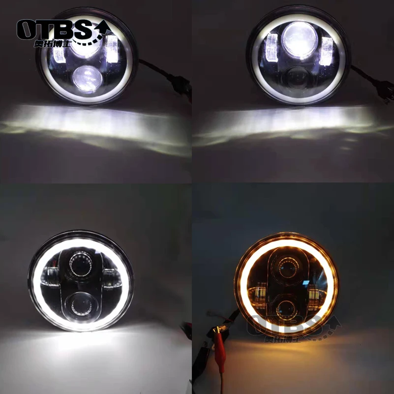 

OTBS 5.75 inch Moto LED Headlights Full Halo Lights Kit For Night Rod Iron 883 Dyna Sportster 1200 Indian Scout Triumph