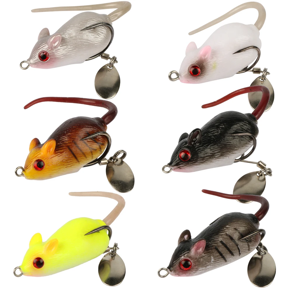 Buy Topwater Mouse Mice Soft Fishing Lure With Spoon