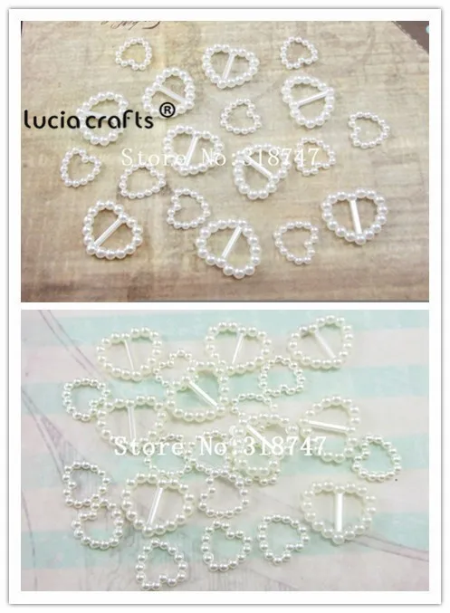 

48pcs/lot mix size heart simulated Pearls ribbon slider F0403