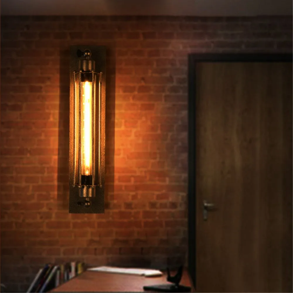 Промышленный настенный светильник, винтажный Железный настенный светильник, E27, Edison/светодиодный светильник, внутренний подвал, бар, кафе, подвал, коридор, Настенный бра