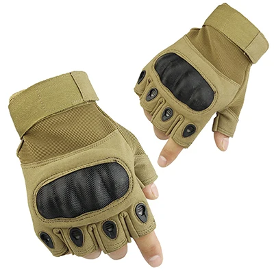 Тактические Военные перчатки для пейнтбола, страйкбола, для стрельбы, боевые, противоскользящие, велосипедные, жесткие, на концах пальцев, перчатки - Цвет: A4brown