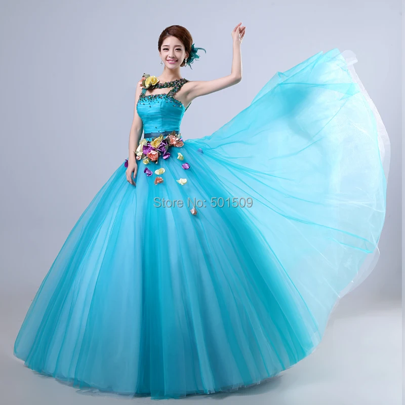 sky blue long frock
