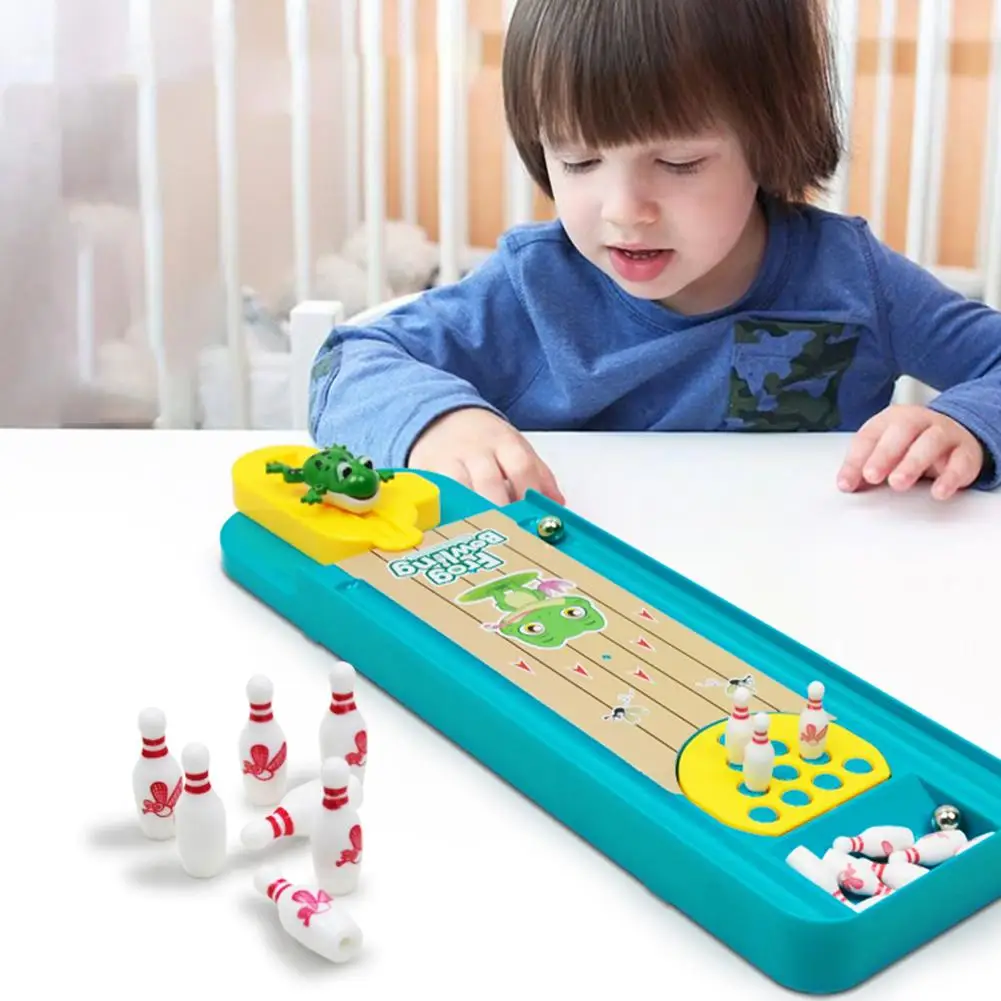 

Cartoon Mini Bowling Set Frog Bowls Children Toy Shooting Puzzle Interactive Game Sports Party Entertainment Mini Table Game