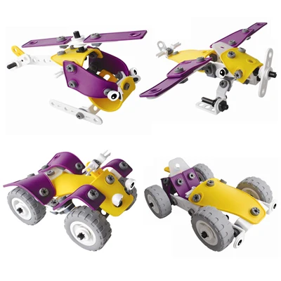 MYHOESWD DIY завинчивающиеся блоки для детей Головоломка Развивающие игрушки разборка сборка автомобиля самолет Juguetes мальчик игрушки для детей - Цвет: 6