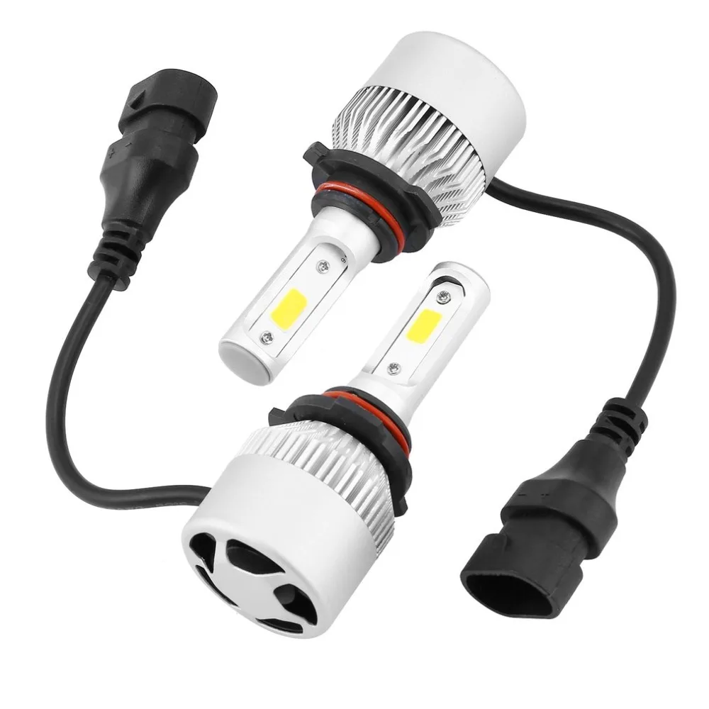2Pcs/Set 6500K S2 LED Headlights H4 H7 9005 9006 H8 H9 H11 Socket 72W LED Yellow Light Source