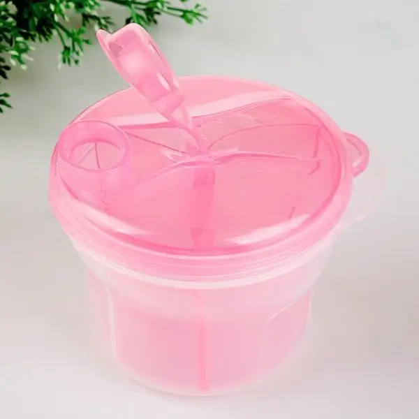 3 layer Frog Style Portable Baby Food Storage Box Essential Cereal Cartoon Milk Powder Boxes Toddle Kids Formula Milk Container - Цвет: Pink