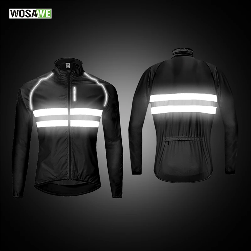 

Reflective Cycling Jacket High Visibility MultiFunction Jersey MTB Road Bike Bicycle Windproof Quick Dry Waterproof Windbreaker