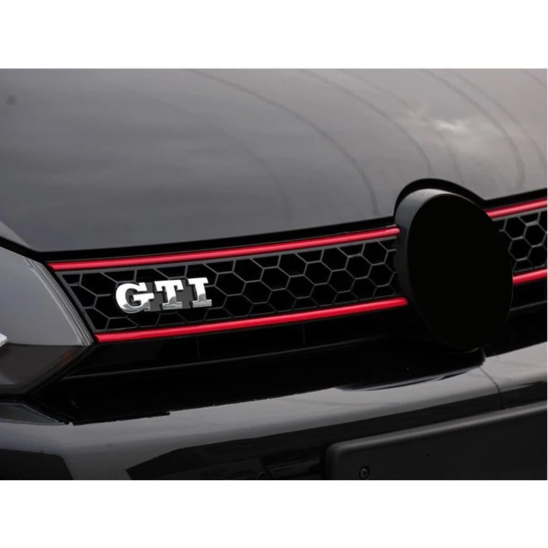 JX-LCLYL Red Front Hood Grill Grille Decal Sticker For VW Volkswagen Golf 6 7 Tiguan