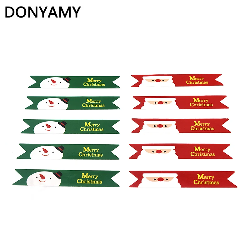

DONYAMY 80pcs Santa Claus Snowman Merry Christmas Seal Sticker Baking Package