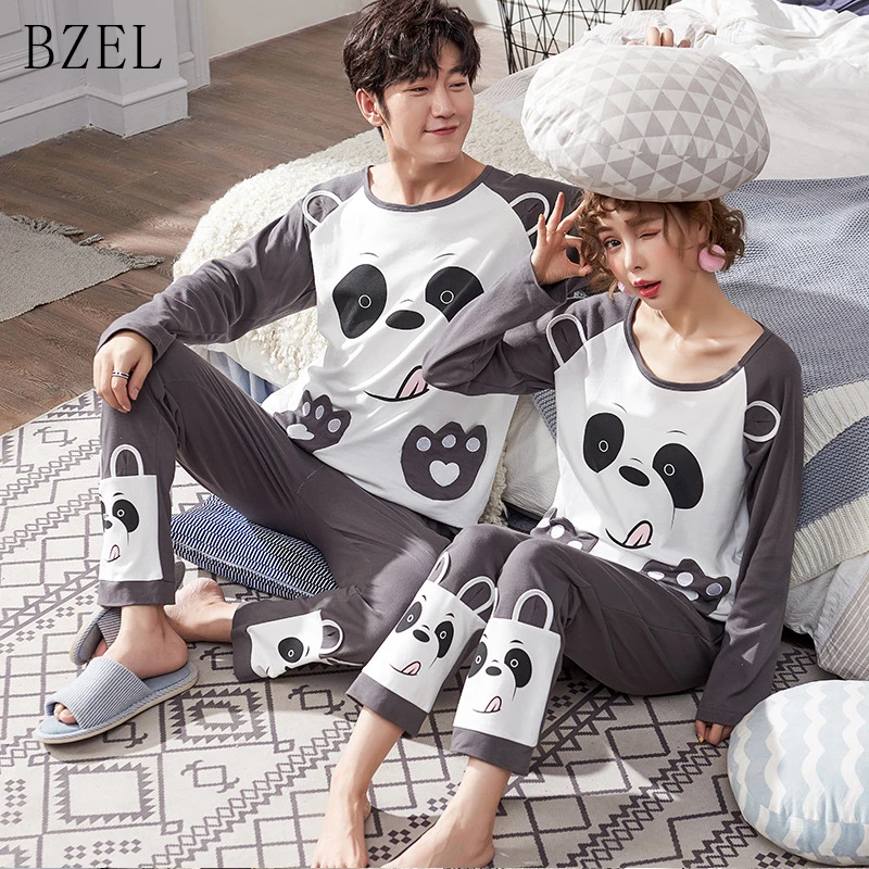 BZEL Panda Lovers' одежда для сна хлопковый пижамный комплект с длинными рукавами
