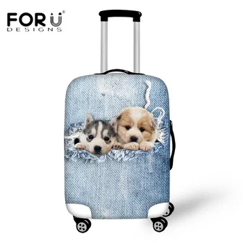 

FORUDESIGNS Cue Puppy Dog Print Luggage Protective Case for 18-30 Inch Cases Thick Dust Rain Covers Suitcase Travel Accessories
