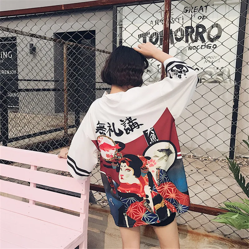 Vintage Kimono Kawaii Cartoon Digit Print Cardigan Thin Sun Protection Shirts Blouse 2019 Summer Harajuku Fashion Women Blouses Vintage Kimono Kawaii Cartoon Digit Print Cardigan Thin Sun Protection Shirts Blouse 2019 Summer Harajuku Fashion Women Blouses