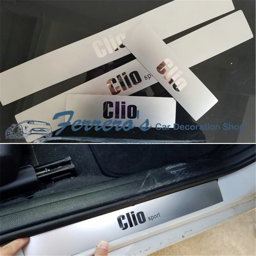 4 шт./лот автомобильные аксессуары для Renault Clio 4 IV 2013- 5 двери 3-дверей ультра-тонкий Нержавеющая сталь порога Накладка