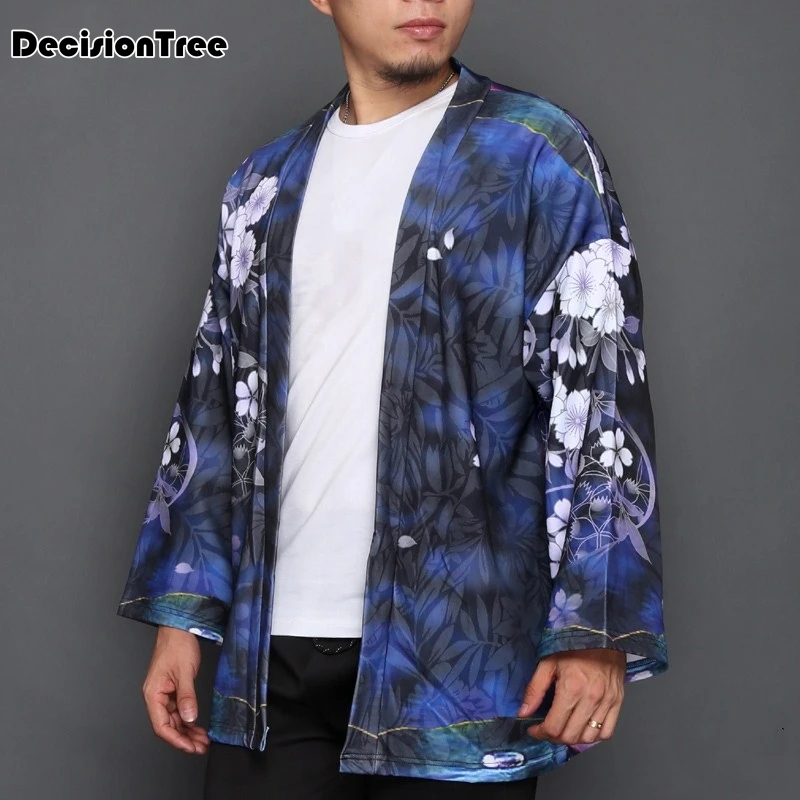 2019 summer mens kimono japanese clothes streetwear casual kimonos jackets harajuku japan style cardigan outwear