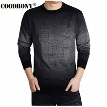 COODRONYแคชเมียร์เสื้อกันหนาวผู้ชายยี่ห้อเสื้อผ้าเสื้อบุรุษพิมพ์แขวนพายเสื้อเชิ้ตขนสัตว์เสื้อผู้ชายดึงO-คอชุดT 613