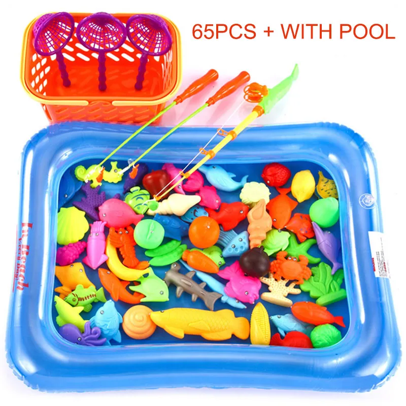 Magnetic Fishing Toy Set for Kids Games Outdoor Toys Rod Hook Fishes with Inflatable Pool YH-17 | Игрушки и хобби