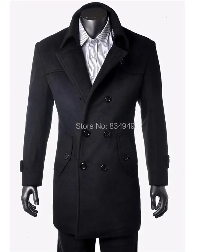 Online Custom Made Black Trench Coat Men Double Ted Online Custom Made Black Trench Coat Men Double Ted Winter Overcoat Long Cashmere Wool Coats For Jacket Aliexpress