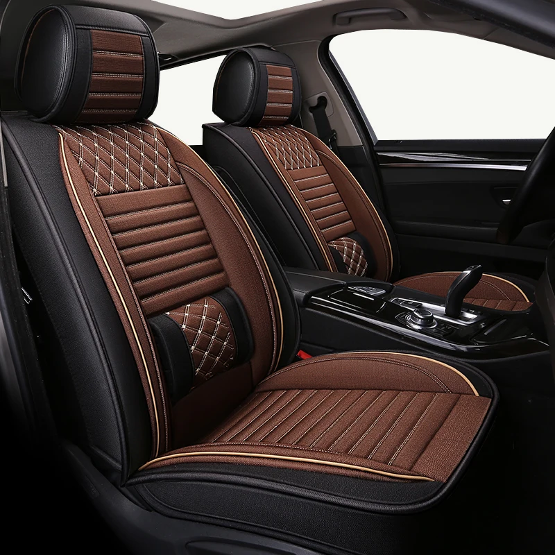 

New(Front+Rear) linen Universal car seat cover For Volvo all model s60 s80 c30 s40 v40 v60 xc60 xc90 xc70 car styling car