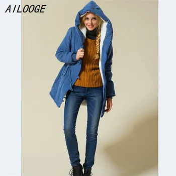

AILOOGE Hot Sale Plus Size Winer Coat Women Winter Jacket Cotton Padded Female Long Section Cashmere Coat Winter Jackets 4XL