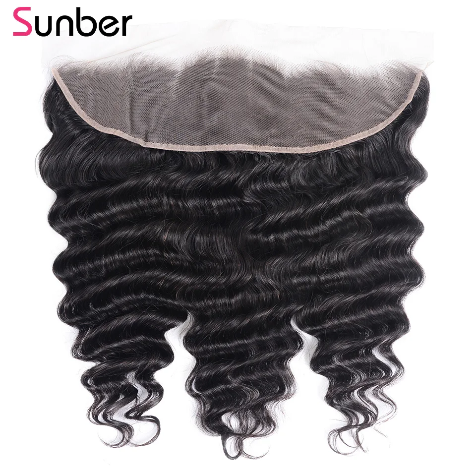 Sunber Brazilian Loose Deep Lace Frontal Hair 13*6 Swiss Lace Hair 10-20 inch Free Part Frontal Can be dyed any Color
