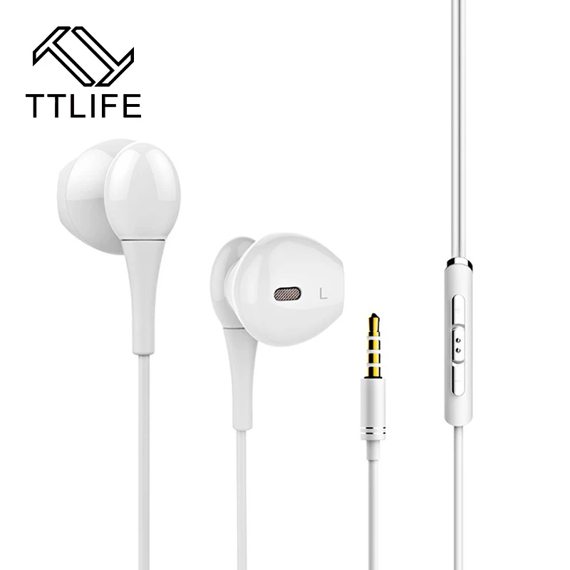 TTLIFE Original Metal Super Bass In-ear Earphones Volume Control with Mic Headsets for iphone Sony Xiaomi Mp3 PC 3.5mm | Электроника