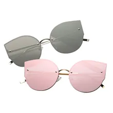 Кошачий глаз, женские солнцезащитные очки, новинка, фирменный дизайн, зеркальные плоские, розовое золото, Ретро стиль, кошачий глаз, модные солнцезащитные очки, женские очки#8
