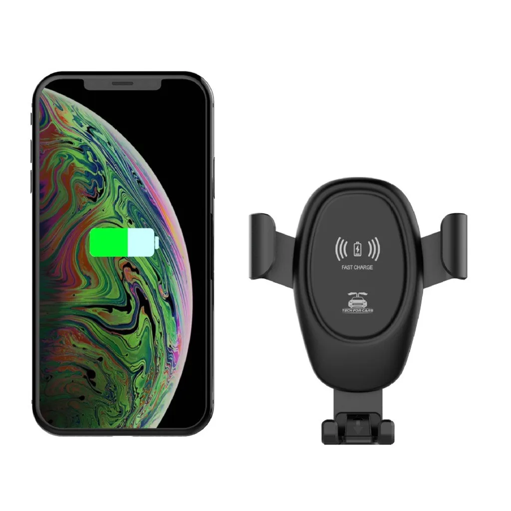 سيارة لاسلكية شاحن الهواء تنفيس جبل حامل هاتف ل فون XS ماكس سامسونج S9 Xiaomi مزيج 2 S هواوي زميله 20 الموالية 20 520 *