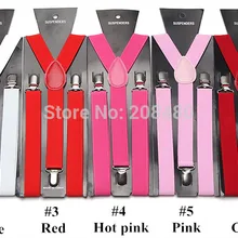 5 шт./партия, 1 дюйм в ширину, 36 цветов, смешанные мужские подтяжки унисекс с клипсами, эластичные тонкие подтяжки с y-образной спинкой, подтяжки/ремень