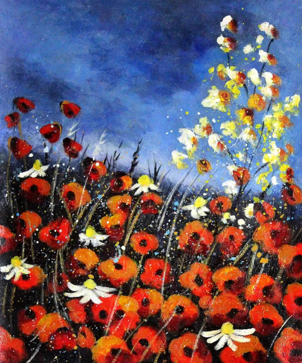 Красивый пейзаж Картины красных Маков 451140 Pol Ledent красный цветок картина маслом