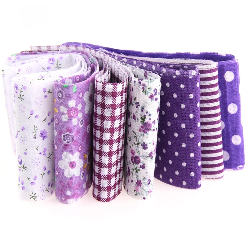 

100% Cotton Knit Purple Series Fabric Cloth Strips For DIY Patchwork Sewing Craft Hair Clips 100cm*5cm 7pcs/lot TX-1-6