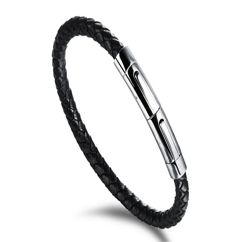Circular knitting men leather bracelet ring double buckle accessories wholesale | Украшения и аксессуары