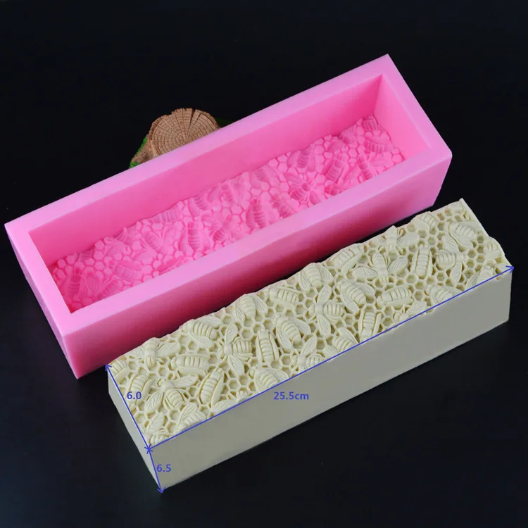 Тост Силиконовые Формы Розы пчелы, гнездо ручной работы мыльная форма для поделок тосты прямоугольная коробка форма для мыла ручной работы форма для тостов H411