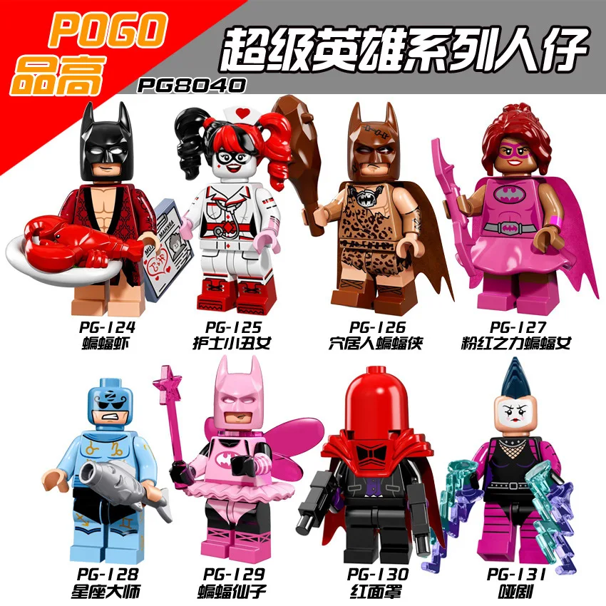 

Superhero Batman Nurse Harleg Quinn Zodiac Master Red Hood Minifigured Building Blocks Figure Bricks Compatible With Bela