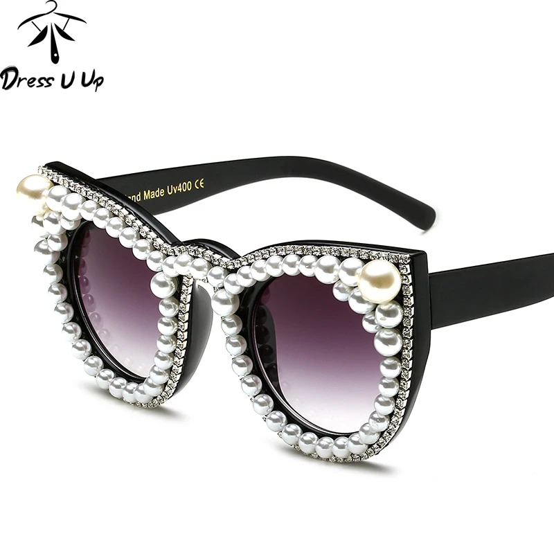 DRESSUUP 2017 Luxury Pearl Sunglasses Women Brand Designer ...