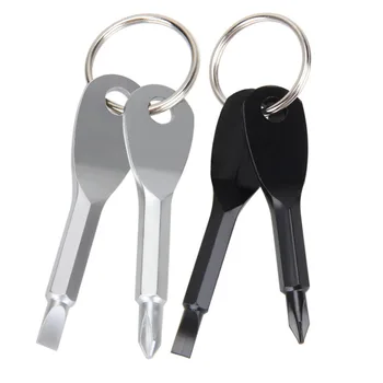 

1 Set Stainless Steel Multifunction EDC Screwdriver Key Shape Mini Screwdrivers Keychain Pocket Repair Outdoor Tool Set