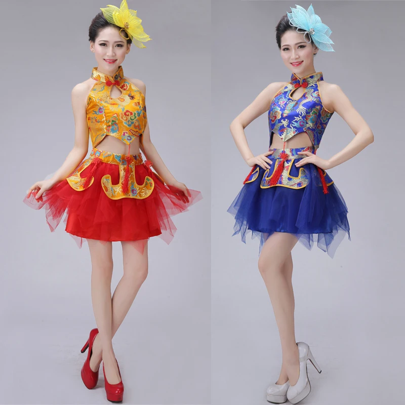 Красные, синие китайский традиционный Танцевальный костюм для Для женщин дракон Обувь для девочек для взрослых в народном стиле