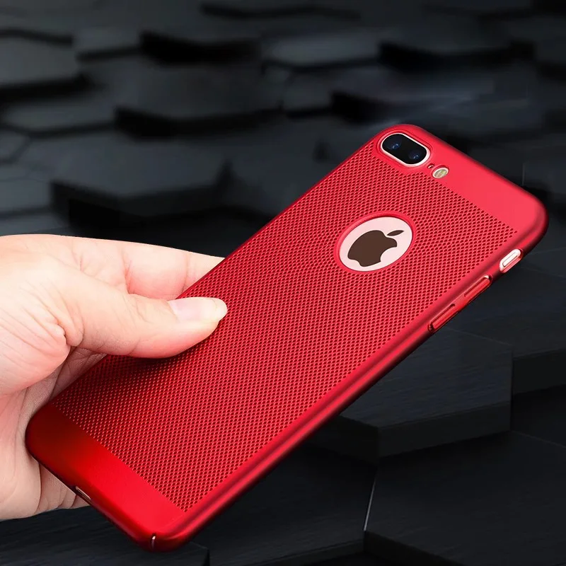 

Phone Case For iPhone 6 6s 7 8 Plus Case For iPhone X XS MAX XR Ultra Slim Hollow Heat Dissipation Scrub Back Cover Hard PC Case