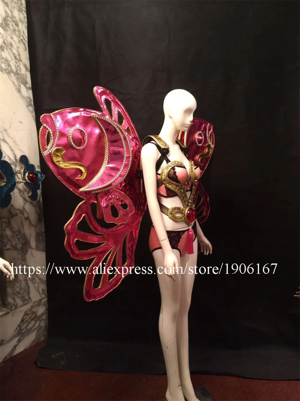 Lady Secret bra bikini design Model stage show wears women costume singer ballroom dance sexy wings clothes sexy dj bar dresses02_
