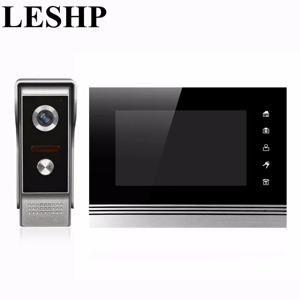 

LESHP 7" TFT Door Monitor Video Intercom Home Door Phone Recorder System Unlock Doorbell Camera Supported Waterproof Rain Cover
