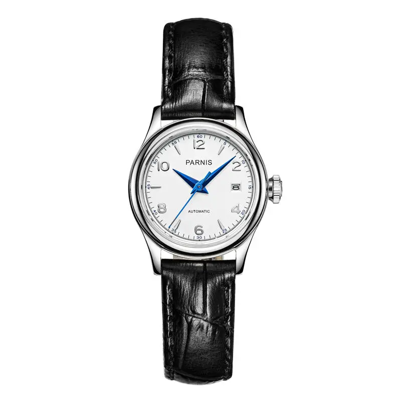 Parnis Royal Seriers Luminous Lady Women Leather Watchband Fashion Automatic Mechanical Watch Wristwatch