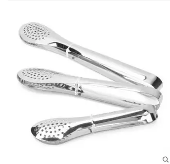 

Kitchen Tools Gadgets Utensils Stainless steel perforated food barbecue clip bread tongs Steak clamp 3pcs/set free shipping