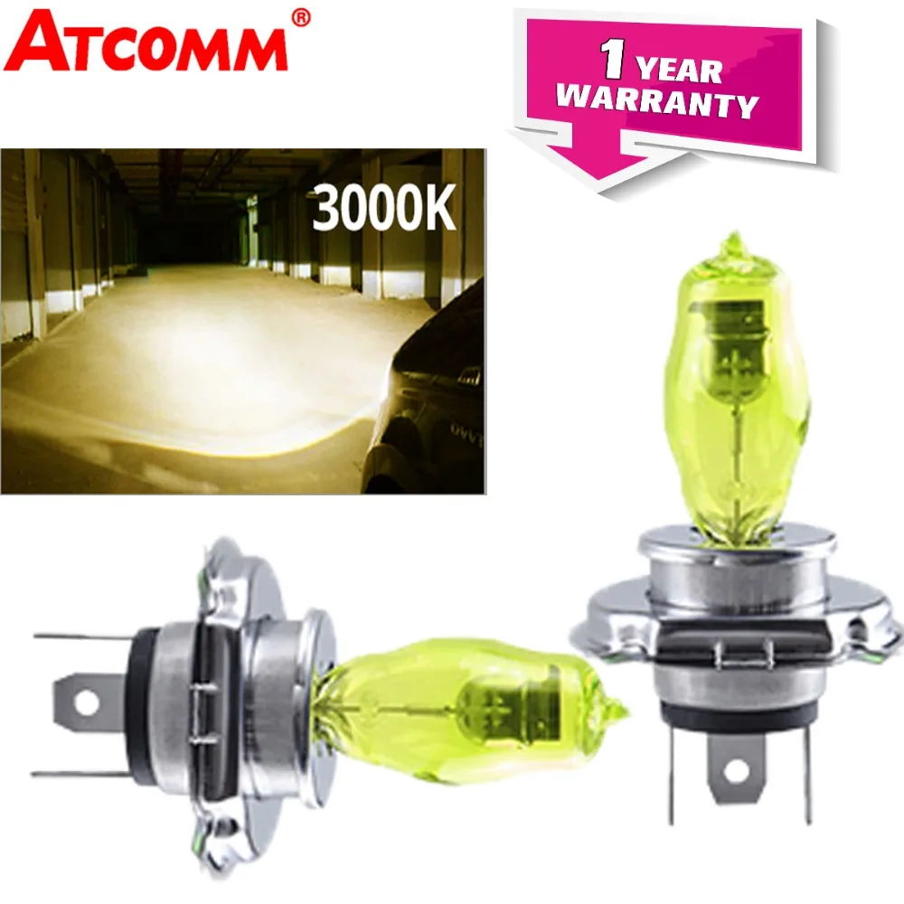 

ATcomm 2Pcs 3000K H7 H4 Car Halogen Lamps 12V 55W H1 H3 H8 H9 H11 H10 9005 HB3 9006 HB4 Supe Bright Auto Halogen Fog Light