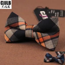 Мода черный оранжевый шашки плед Для мужчин галстук-бабочку Предварительно Связанные смокинг Bowties тканые жених свадьба свадебная партия бабочкой Для мужчин галстуки