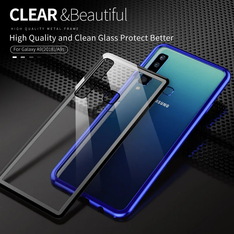 Для samsung Galaxy A9 металлический корпус оправа закаленное стекло пластмассы Алюминий бампер чехол-накладка для samsung A9S A920 чехол с дизайном приклшючение
