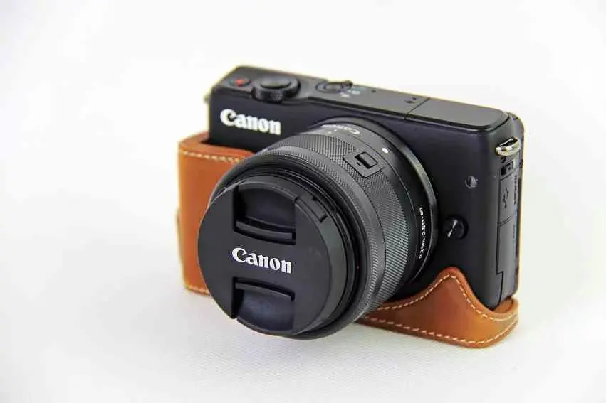 Чехол из искусственной кожи для камеры, сумка на половину тела для Canon EOS M10 EOS M100, чехол на дно