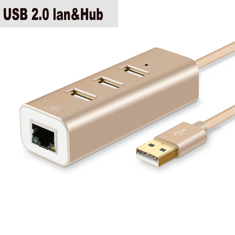 Многоточечный USB 2,0 ethernet концентратор адаптер RTL8152 набор микросхем Realtek для win10/8/7/XP/Mac. OS - Цвет: USB 2.0 lan hub