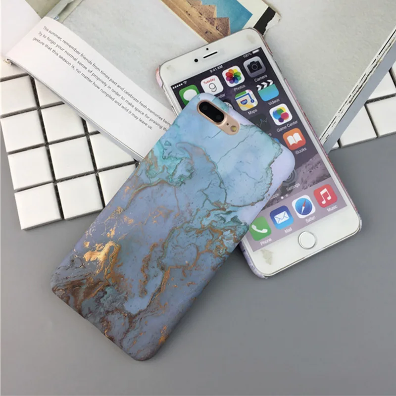 Marble Phone Case For iPhone 7 Case For iPhone X 7 6 6S 8 Plus 6 S Case Cover XR XS MXA Coque Scrub Hard PC Cover Capa