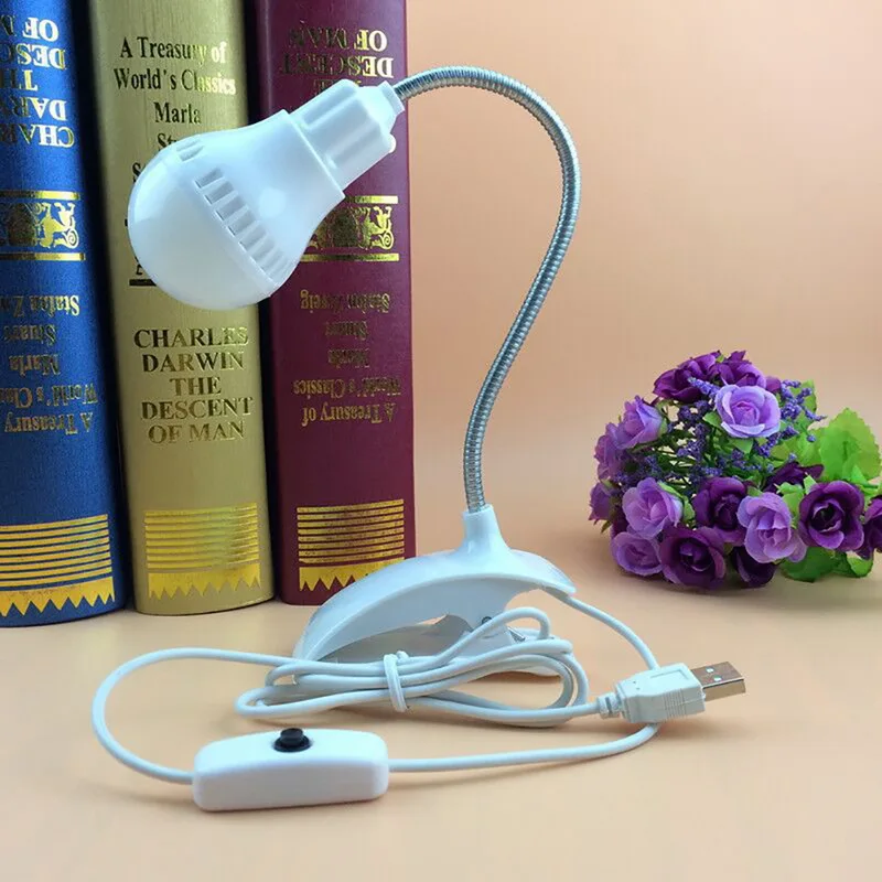 Креативные светодиодные настольные лампы гибкая USB клипер зажим защита глаз